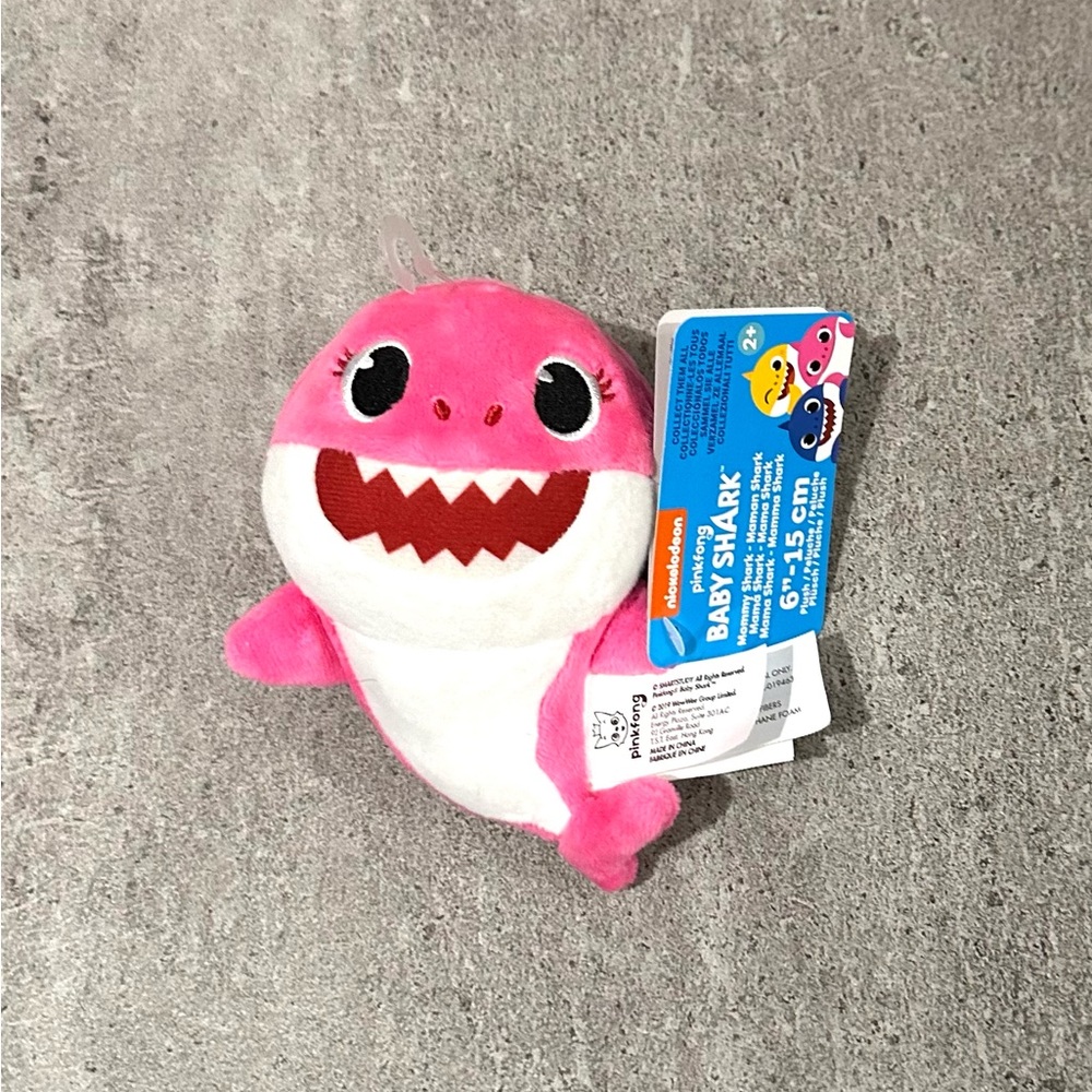 Pink Mommy Shark Stuffed Animal Toy Plush Baby Shark NWT 6” Plush